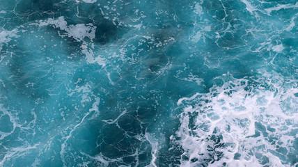 blue and white foamy ocean waves