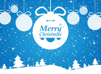 Abstract of Christmas festival in blue nature theme background.