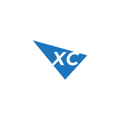 initial two letter xc negative space triangle logo