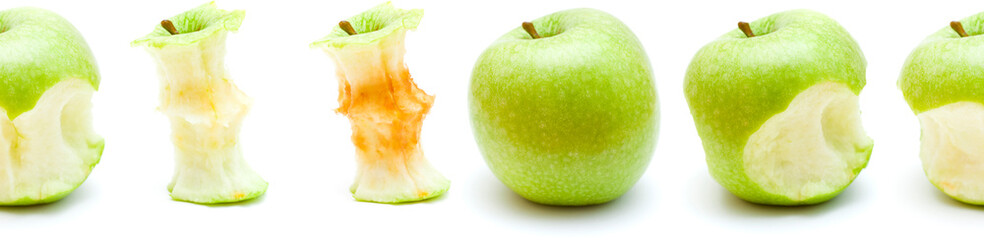 green apple eating progression