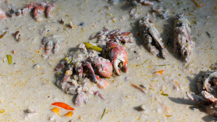 Drop crab salt food of Thailand