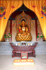 Bodhisattva golden body sculpture in Hengshan Dajue Temple, Luan County, Hebei Province, China