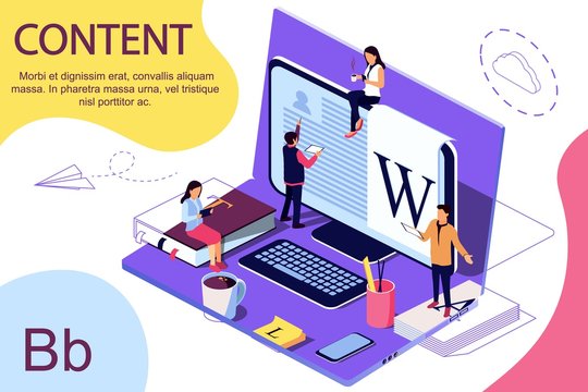 Isometric concept Education. Vector illustration for online education, online training, Internet studying, online book, tutorials.  Laptop as background. Double exposure vector effect.