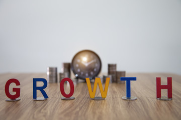 business growth concept,Money with clock