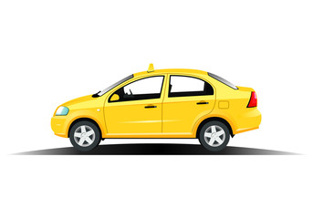 Fototapeta na wymiar yellow car. vector illustration
