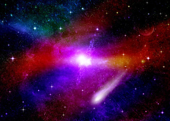 Obraz na płótnie Canvas Stars of a planet and galaxy in a free space Elements of this image furnished by NASA