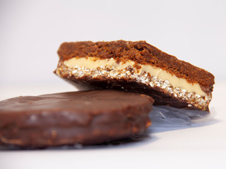 layers in biscuits, round biscuits closeup