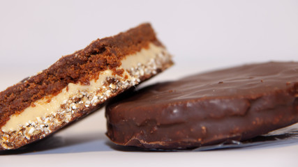 layers in biscuits, round biscuits closeup