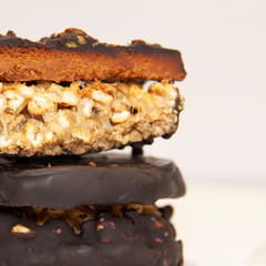 layers in biscuits, round biscuits closeup
