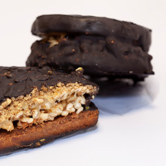 layers in biscuits, round biscuits closeup