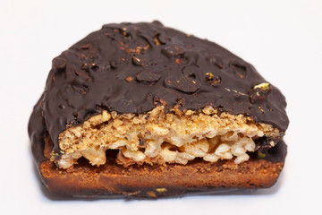 Fototapeta na wymiar layers in biscuits, round biscuits closeup