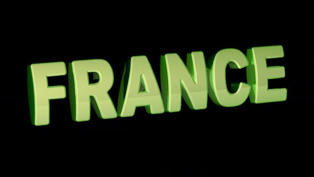 France. Looping footage has 4K resolution and alpha channel. Prores 4444. 3D Illustration.