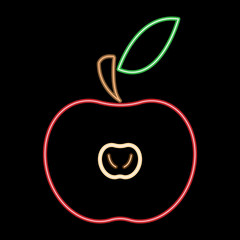 Piece of apple icon. Vector illustration of an apple. Logo apple in cut.