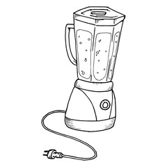Blender icon. Vector illustration of juicer, blender. Hand drawn blender.