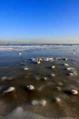 ice and snow natural landscape by the sea
