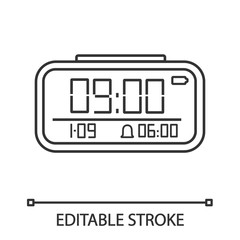 Digital alarm clock linear icon