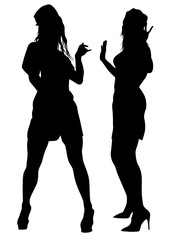 Beauty young girl in dress on white background