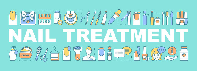 Nail treatment word concepts banner