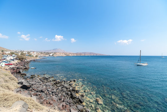 Akrotiri beach - Santorini Cyclades island - Aegean sea - Greece