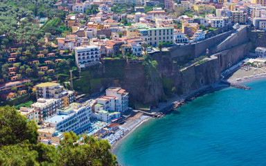 Aerial daytime view of Sorrento, Amalfi coast, Italy