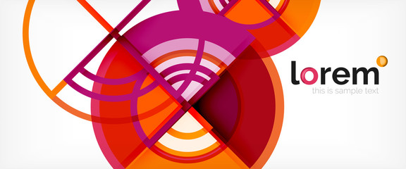 Obraz premium Circle abstract background, bright colorful round geometric shapes