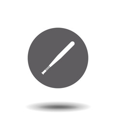 Vector flat white baseball bat icon on gray background