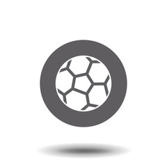 Soccer ball icon. Flat vector illustration in white on gray background. EPS 10