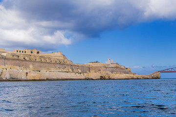 Valletta, Malta. Fort Saint Elmo: view from the Great Bay