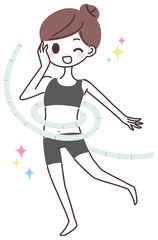 ダイエット　メジャー　痩せた女性　イラスト
