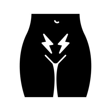 Menstrual cramps and pain glyph icon