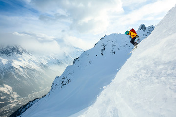 Naklejka na ściany i meble Good skiing day in France, Chamonix.