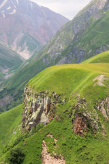 Beautiful view of Georgian mountains Kazbegi,