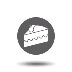 Cake icon. Flat vector illustration on gray background. EPS 10