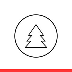 Christmas tree icon vector, new year symbol sign