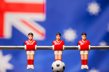 foosball player table soccer australian flag