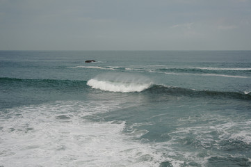 One wave on the sea on the background on sky