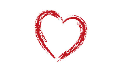 Red heart illustration on white background