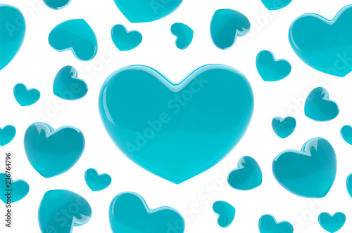 Stylish Valentines Day Background Seamless Pattern With Turquoise