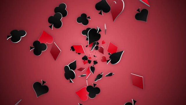 French Poker Card Symbols Animation Background, Loop, Rendering, with Alpha Channel, 4k
