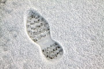 footprints in the snow