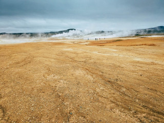 Geothermal area at Hverir in the north of Iceland