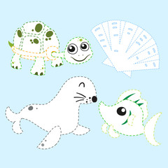 ocean page coloring vector design