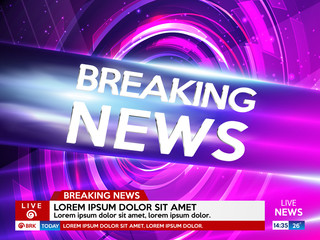 Fototapete Background Screen Saver On Breaking News Breaking News Live On World Map Background Vector Illustration Angelmaxmixam