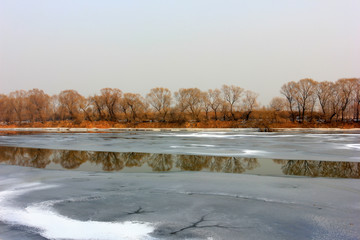 Obraz na płótnie Canvas Hebei luanhe river natural scenery in winter