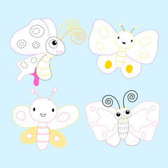 Obraz na płótnie Canvas butterfly page coloring vector design
