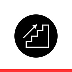 Upstairs icon vector, arrow symbol sign