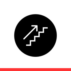 Upstairs icon vector, arrow symbol sign