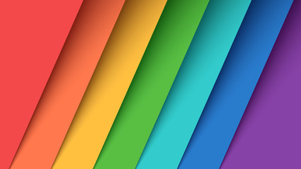 Set seven color paper. Rainbow.