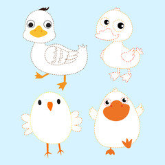 duck page coloring vector design