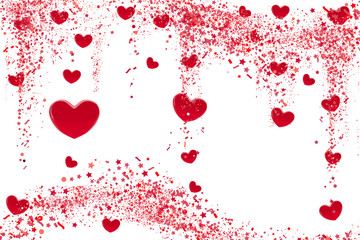 St valentine's design banner background. 3d realistic love symbol. Illustration with a red valentine heart.